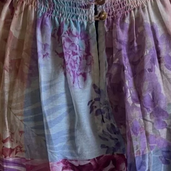 NWT Johnny Was Size Large Esme Floral Short Sleeve Sheer Peasant $225 (A5) - Picture 6 of 13